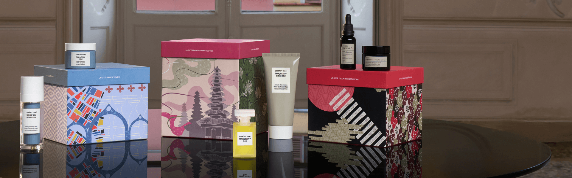 Comfort Zone Geschenksets – luxuriöse, nachhaltige Hautpflege mit wissenschaftlich fundierten Formeln. Jetzt entdecken und bis zu 10 % sparen.