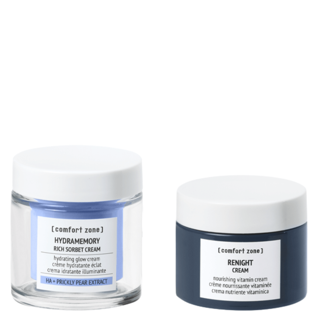 The City of Sunsets Gesichtspflege-Set von Comfort Zone – luxuriöse Tages- und Nachtcreme für strahlende, regenerierte Haut.