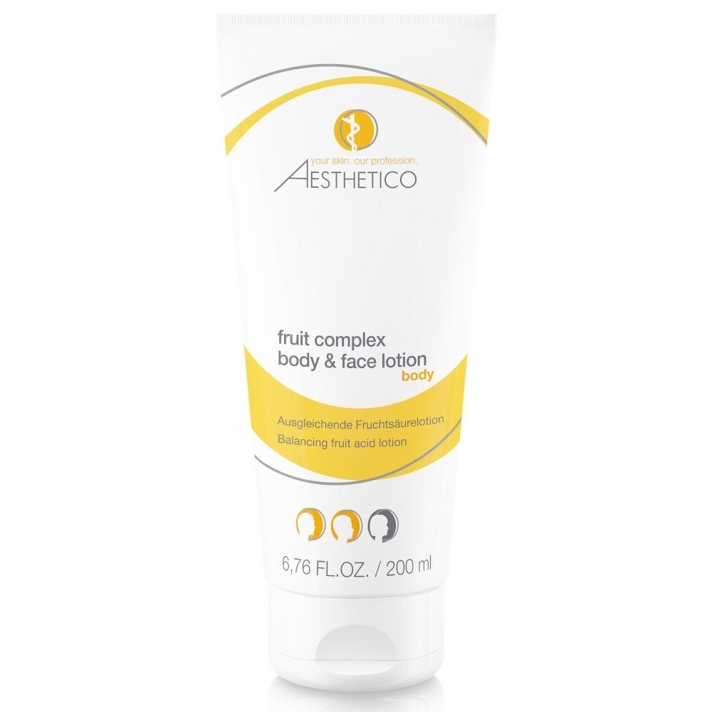 AESTHETICO Fruit Complex Body & Face Lotion – 200 ml Fruchtsäure-Lotion zur Verfeinerung des Hautbildes von Gesicht und Körper