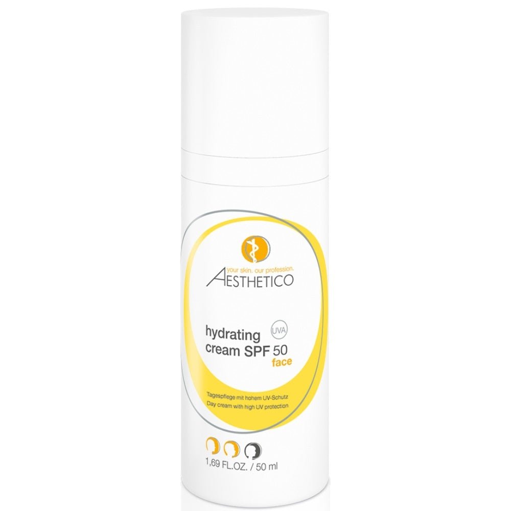 AESTHETICO Hydrating Cream SPF 50 – 50 ml feuchtigkeitsspendende Gesichtscreme mit hohem UV-Schutz, ideal für empfindliche und lichtempfindliche Haut