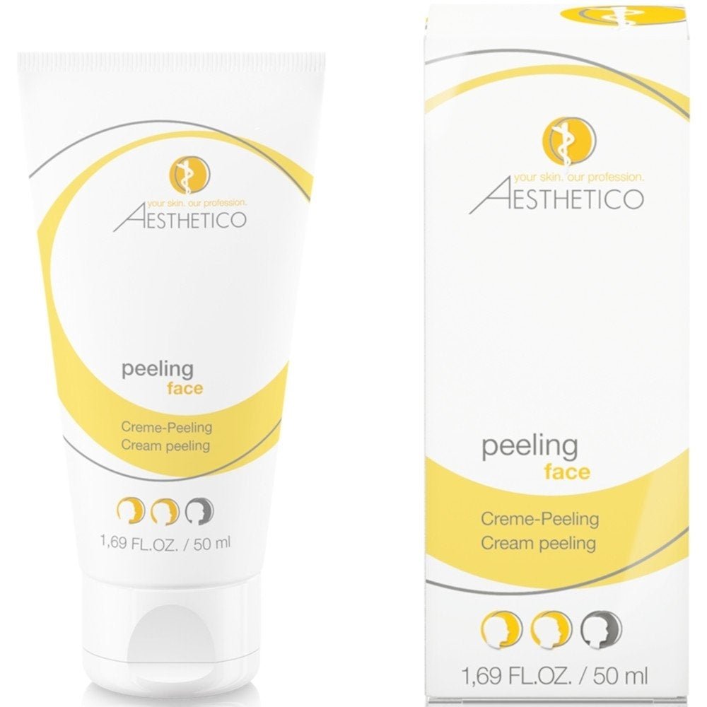 Umverpackung des AESTHETICO Peeling Face – 50 ml sanftes Gesichtspeeling zur Hautbildverfeinerung und Entfernung abgestorbener Hautzellen
