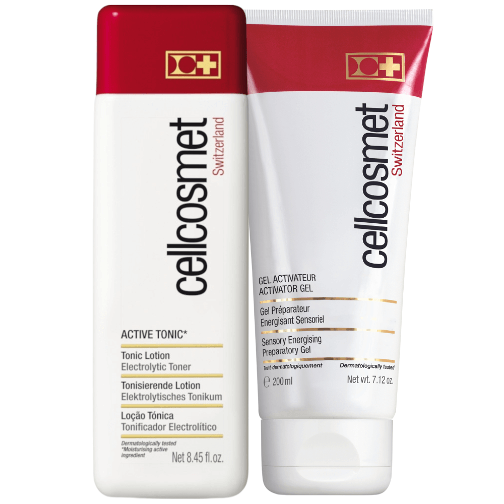 Cellcosmet Active Tonic & Micro-Exfoliation Reinigung – revitalisierendes Gesichtstonic Set für strahlende Haut.