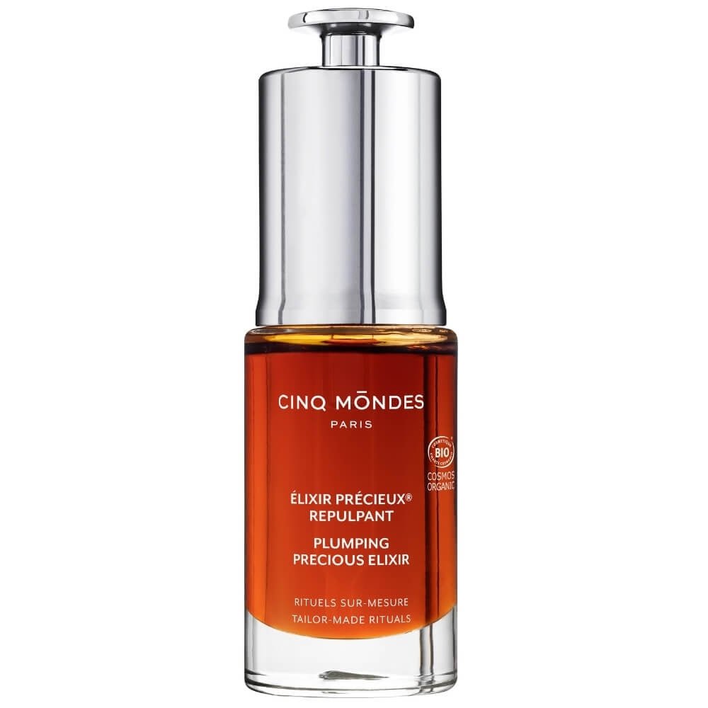 Cinq Mondes Élixir Précieux Repulpant 15 ml – aufpolsterndes Gesichtsöl-Serum mit Ginseng, Schwarzem Johannisbeeröl & Rosenextrakt für reife Haut