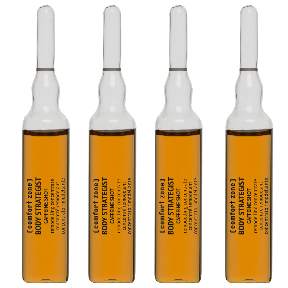 Comfort Zone Body Strategist Caffeine Shot, hochkonzentrierte Pflege zur Förderung der Mikrozirkulation und Straffung - Vier einzelne Ampullen