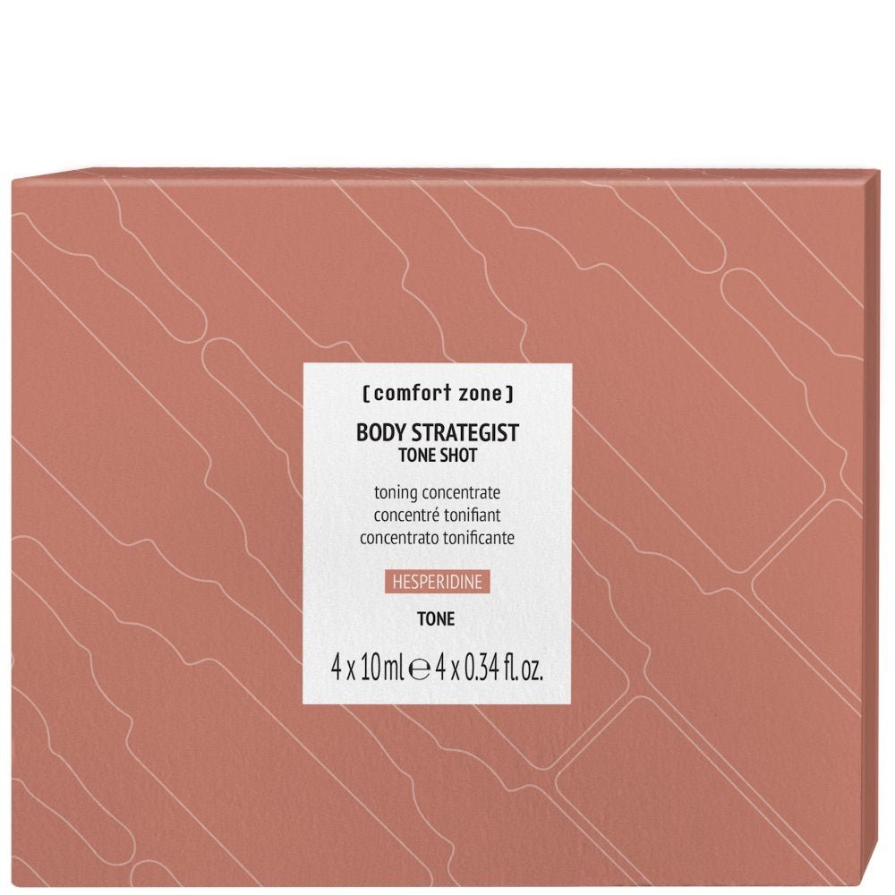 Comfort Zone Body Strategist Tone Shot 4x10ml, hochkonzentrierte Pflegeampullen zur Straffung und Tonisierung der Haut in der Originalverpackung