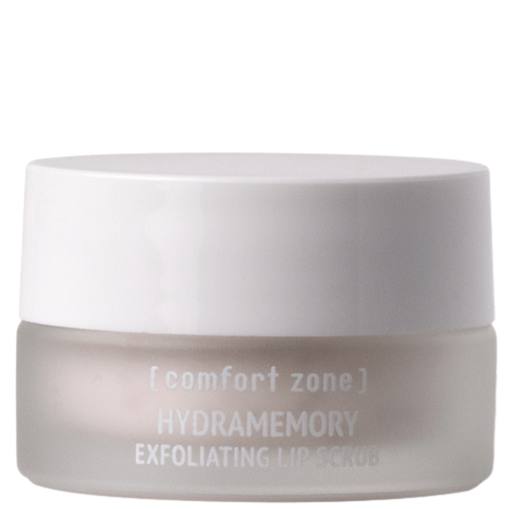 Comfort Zone Hydramemory Exfoliating Lip Scrub – veganes Lippenpeeling in transparentem Glastiegel mit weißem Deckel