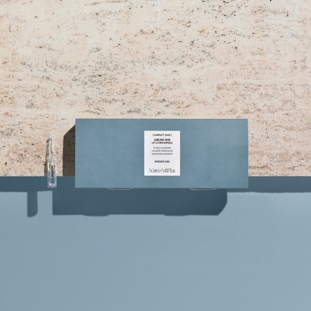 Comfort Zone Sublime Skin Lift & Firm Ampoule 7x2ml, straffende Anti-Aging-Ampullen in einer Mood-Aufnahme