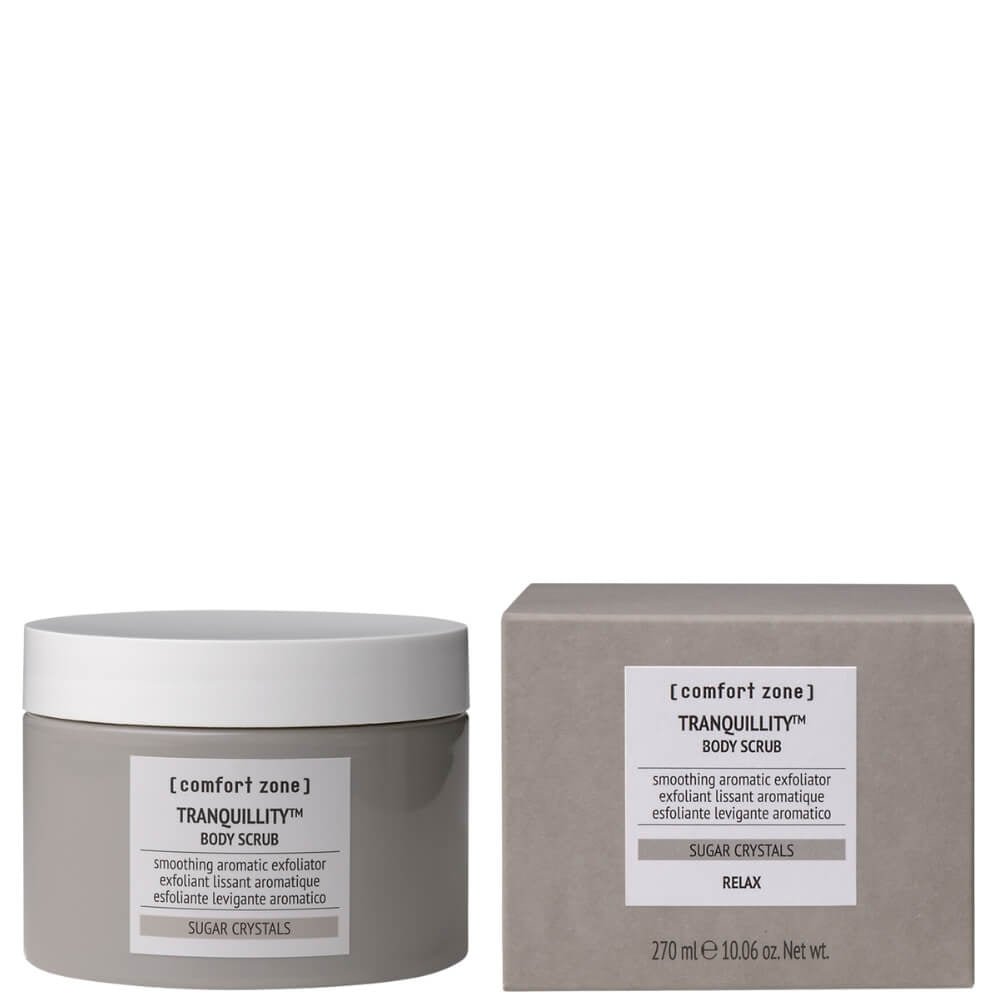 Comfort Zone Tranquillity Body Scrub, exfolierendes Körperpeeling für eine glatte und geschmeidige Haut - Tiegel mit Umverpackung