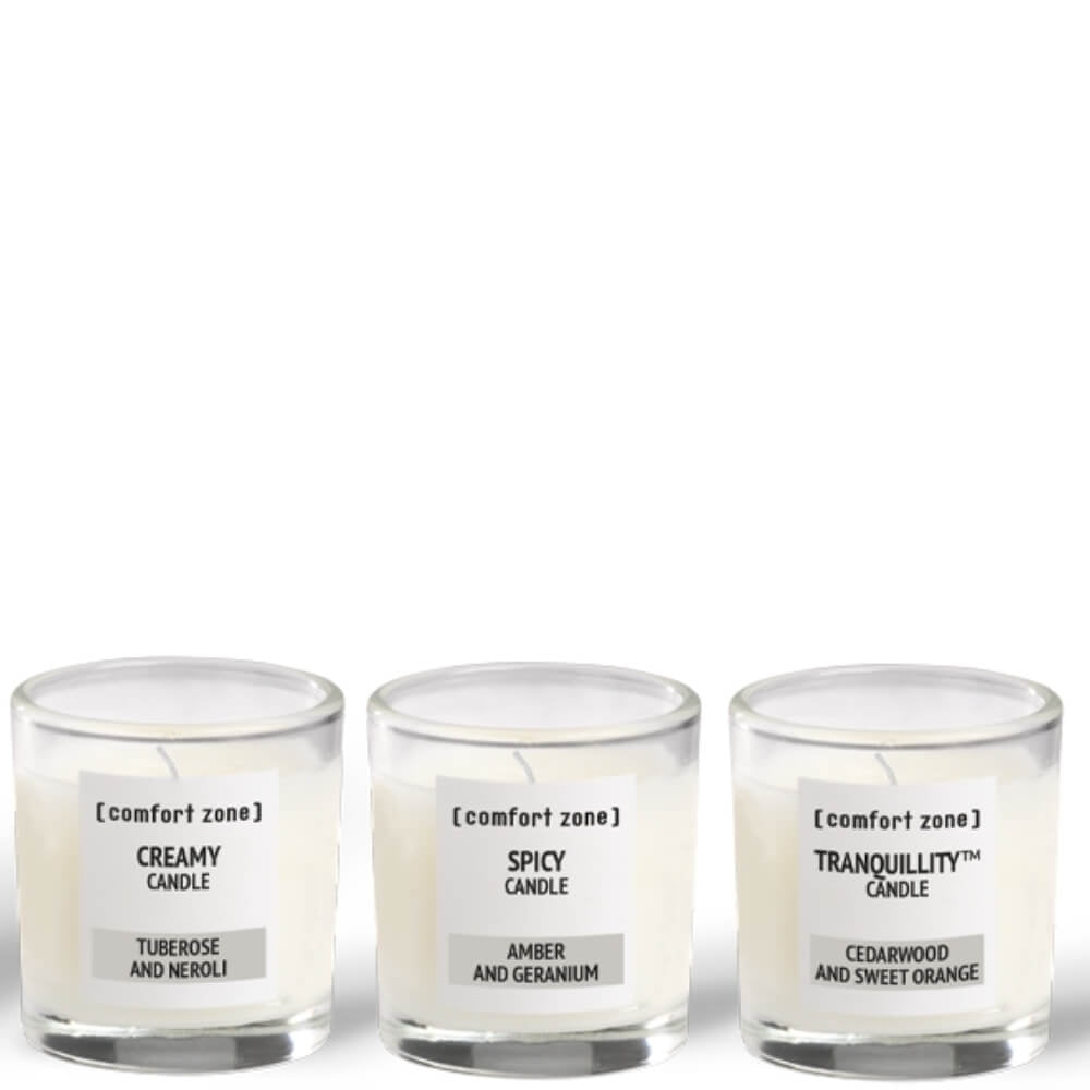 Comfort Zone Tranquillity Candle Set, Set mit beruhigenden Duftkerzen für stimmungsvolle Momente - Drei Stück