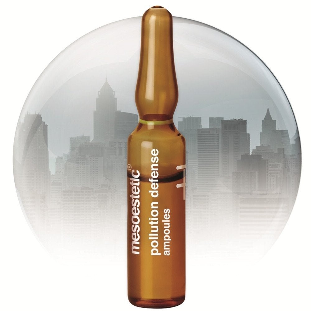 Mesoestetic Ampoules Pollution Defense 1 x 2ml – Produktfoto der Pflegeampullen zur Abwehr von Umwelteinflüssen