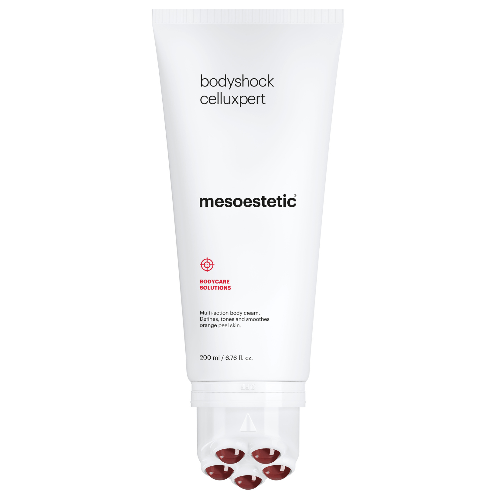 Mesoestetic Bodyshock Celluxpert 200ml Tube – Produktfoto der Anti-Cellulite Pflege in 200ml Tube
