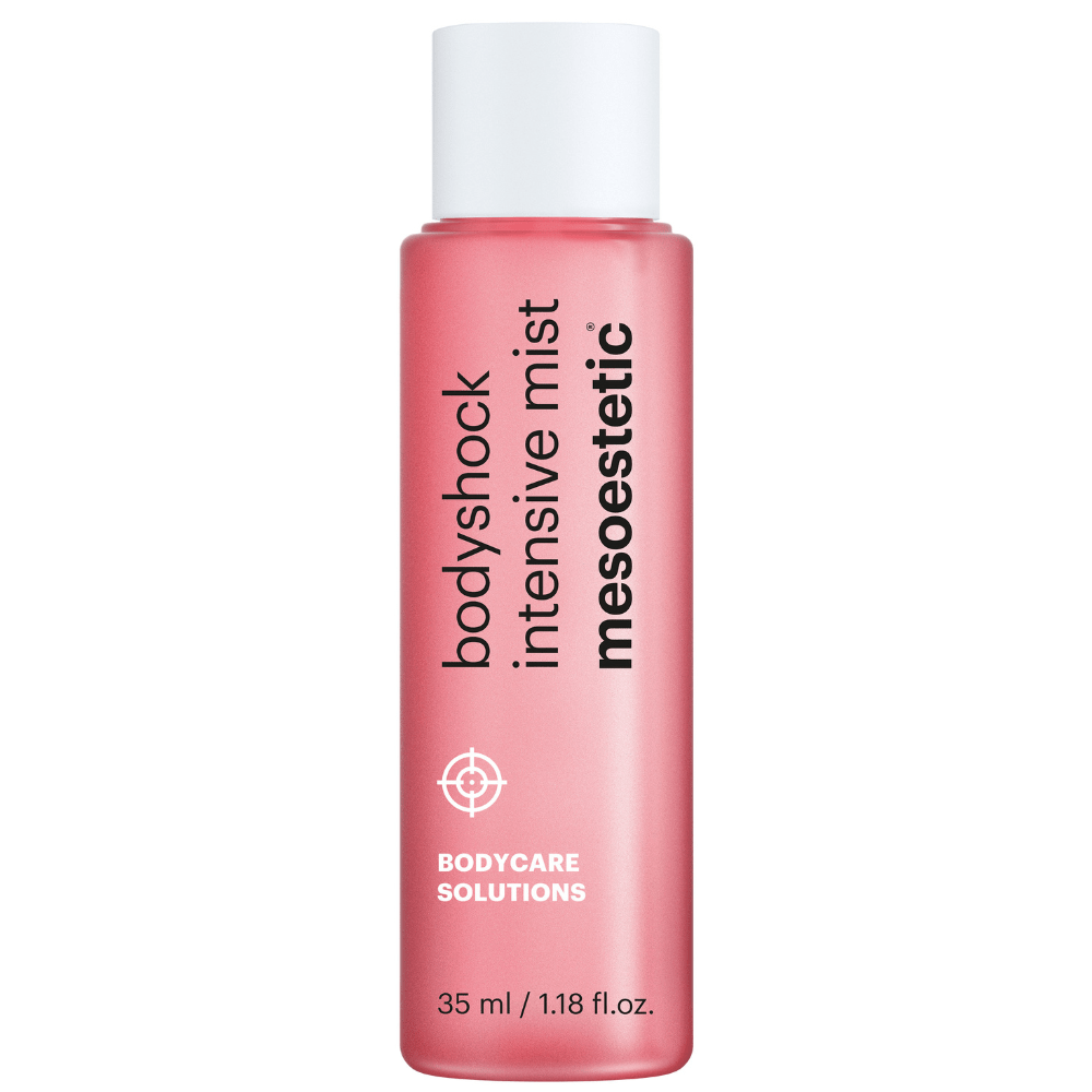 Mesoestetic Bodyshock Intensive Mist 1x35ml – Produktfoto der einzelnen Flasche ohne Verpackung zur intensiven Hauterfrischung