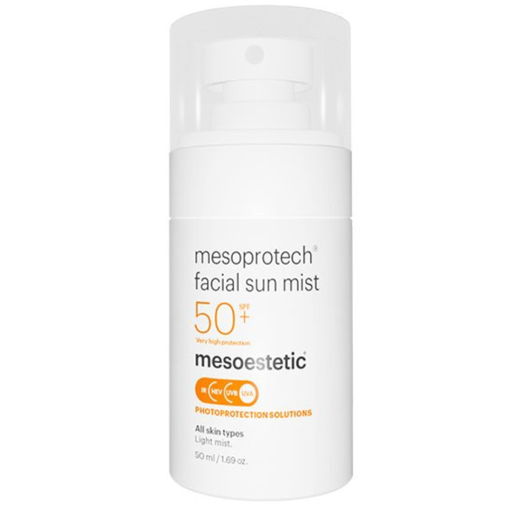 Mesoestetic Mesoprotech Antiaging Facial Sun Mist SPF 50+50ml – Leichter Sonnenschutzspray mit Anti-Aging-Effekt für das Gesicht