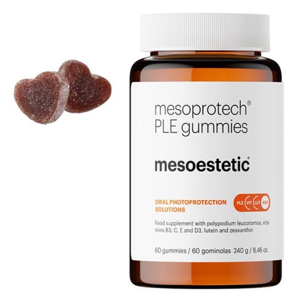 Mesoprotech PLE Gummies von Mesoestetic – Nahrungsergänzung mit Antioxidantien zum inneren Sonnenschutz.