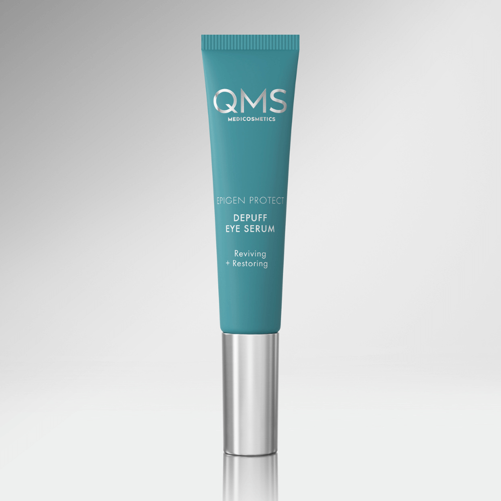 QMS Epigen Protect Depuff Eye Serum mit Präzisionsapplikator – pflegendes, leichtes Gel-Serum