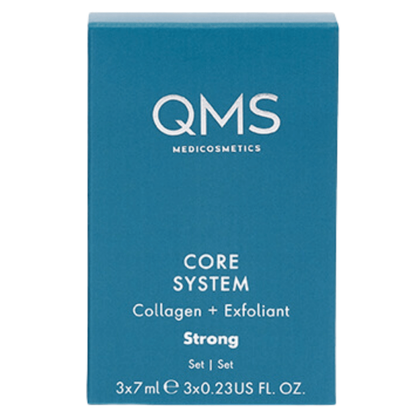 QMS Core System 3x7ml Strong – Verpackung der hochkonzentrierten Collagen-Ampullen