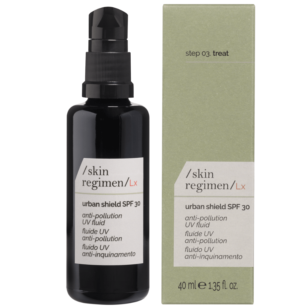 Skin Regimen Urban Shield SPF 30 – pflegende Anti-Pollution-Tagescreme im eleganten Glasflakon mit Originalverpackung.