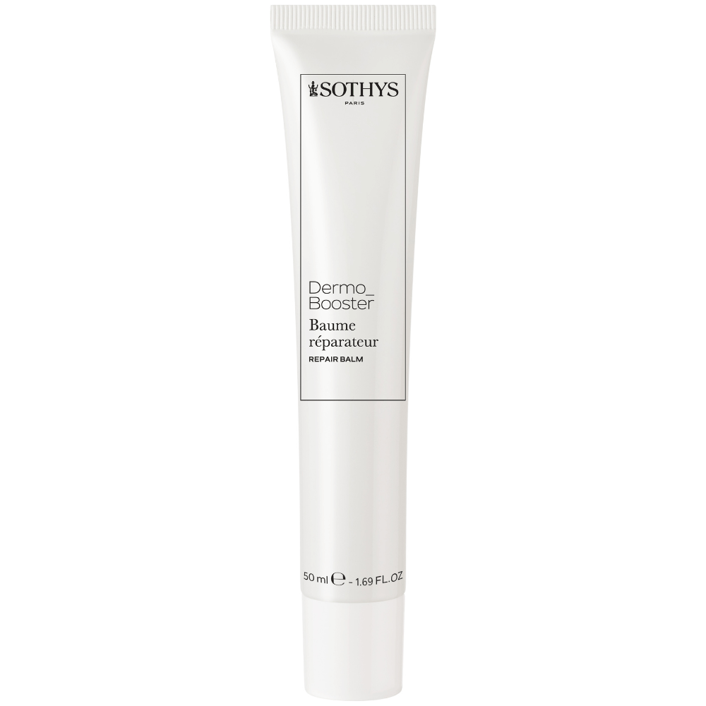 Sothys Baume Réparateur 50 ml – regenerierender, duftstofffreier Balsam in weißer Tube, ideal für sensible und beanspruchte Haut nach ästhetischen Behandlungen.