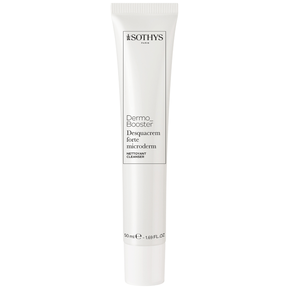 Sothys Desquacrem Forte Microderm 50 ml – intensiver Tiefenreiniger in weißer Tube mit Peelingeffekt für Mischhaut bis fettige Haut.