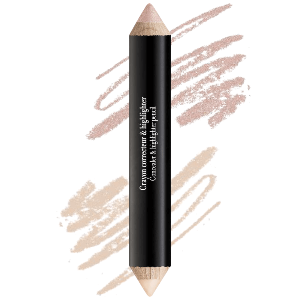 SOTHYS Duo-Stift Concealer & Highlighter 10 Naturel – 2-in-1 Make-up Stift mit Beige-Concealer und Perlmutt-Highlighter, Swatches
