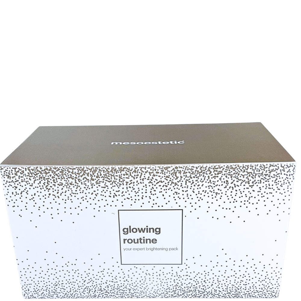 Mesoestetic Age Element Brightening Kit – Glowing Routine Pflegeset für strahlende Haut mit Vitamin C, Niacinamid und Ferulinsäure.