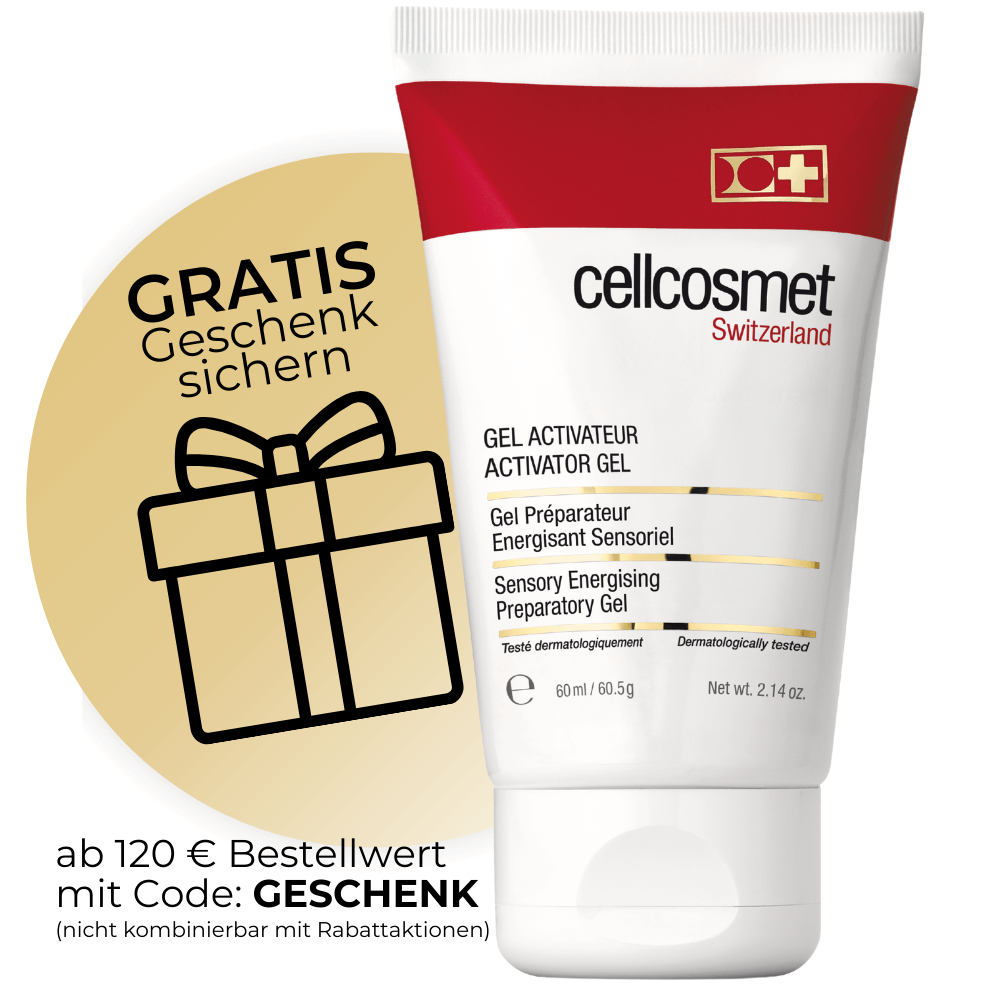 Cellcosmet Activator Gel 60 ml Reisegröße – vitalisierendes Gesichtsgel mit Ingwer &amp; Zimt, gratis Geschenk ab 120 € Bestellwert