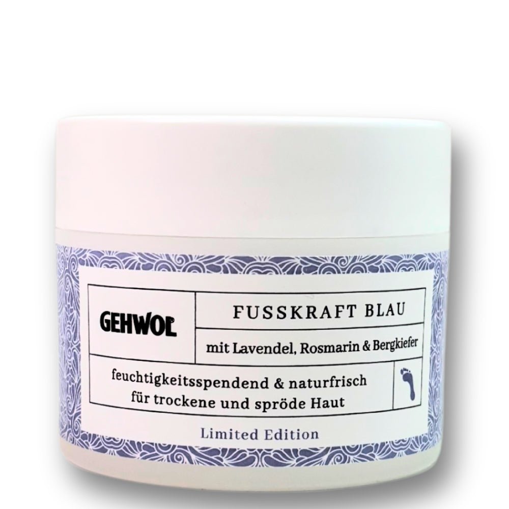 GEHWOL Fusskraft Blau Limited Edition Fußcreme 50 ml mit Lavendel, Rosmarin und Bergkiefer – feuchtigkeitsspendend für trockene, spröde Haut.