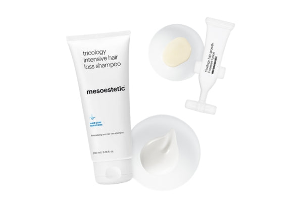 Produktfotografie der Mesoestetic Hair Care Solutions