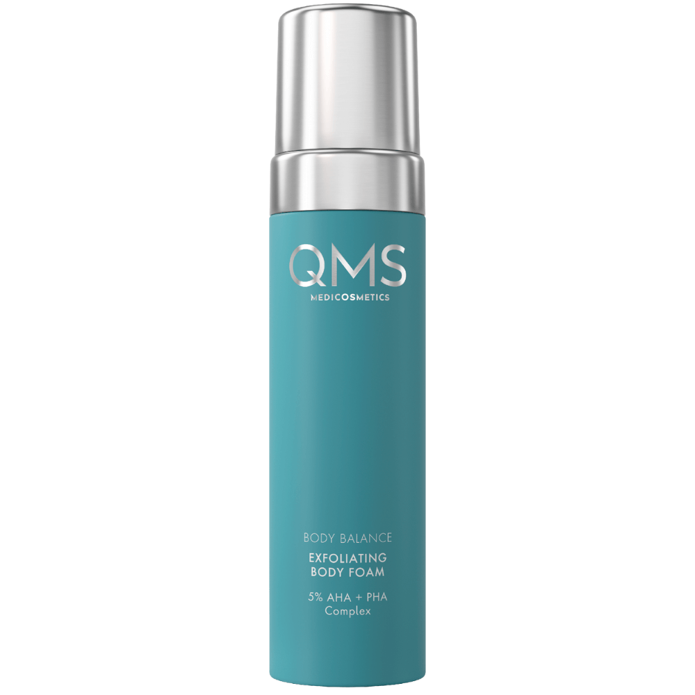 QMS Exfoliating Body Foam 200 ml – Sanfter, peelender Körperschaum mit Glycol- &amp; Mandelsäure für glatte, strahlende Haut.