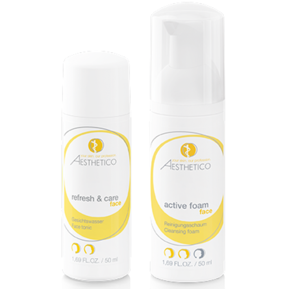 AESTHETICO Reiseset mit Active Foam 50 ml und Refresh &amp; Care Tonic 50 ml
