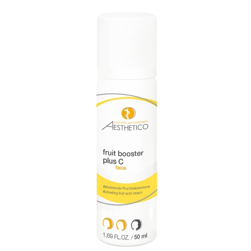 AESTHETICO Fruit Booster plus C – 50 ml Fruchtsäure-Serum mit Vitamin C zur Hauterneuerung und Verfeinerung des Hautbildes
