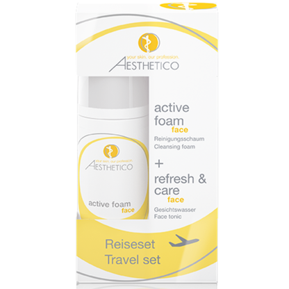 AESTHETICO Reiseset Reinigung und Klärung mit Active Foam und Refresh &amp; Care Tonic