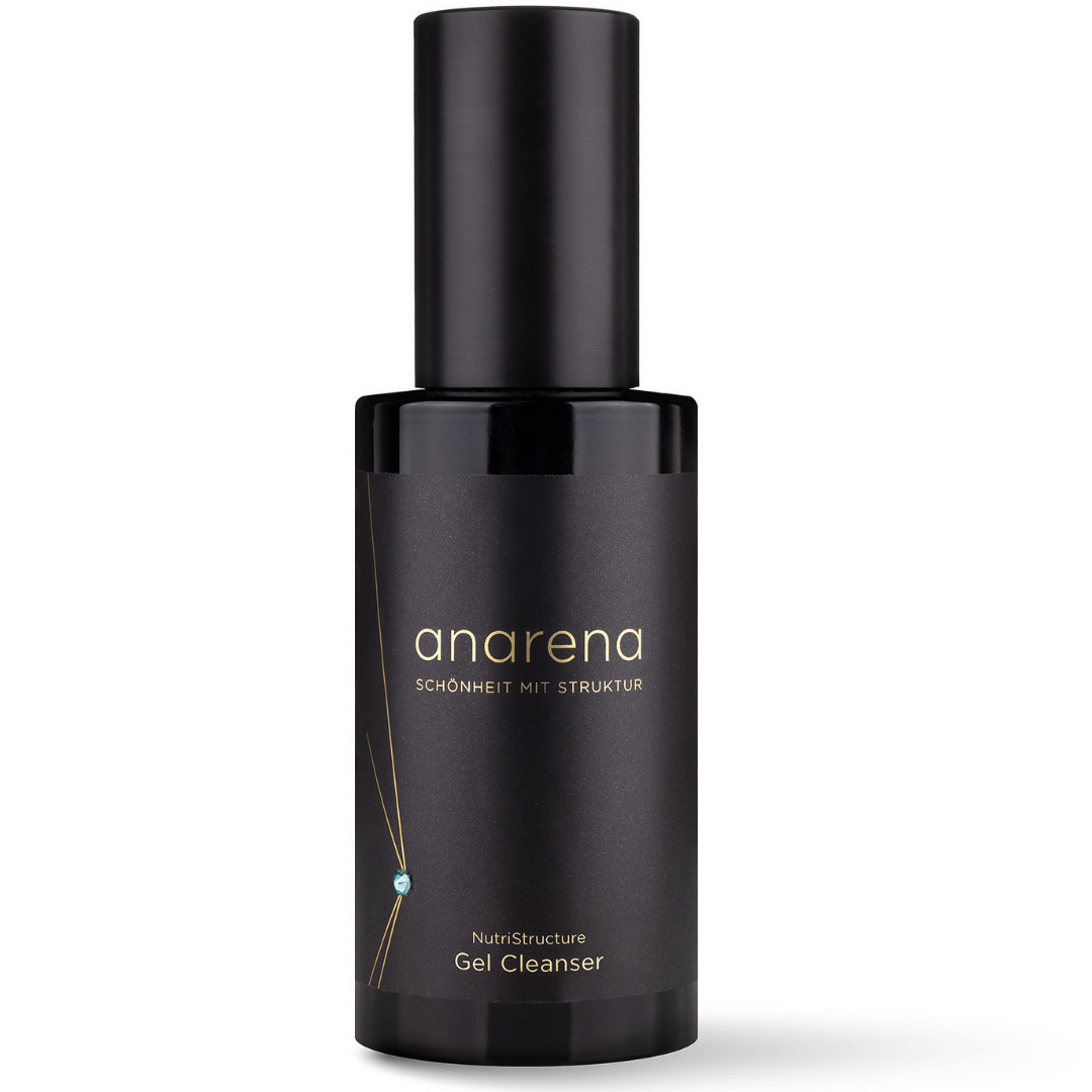 anarena NutriStructure Gel Cleanser – schwarze 100-ml-Flasche vor weißem Hintergrund