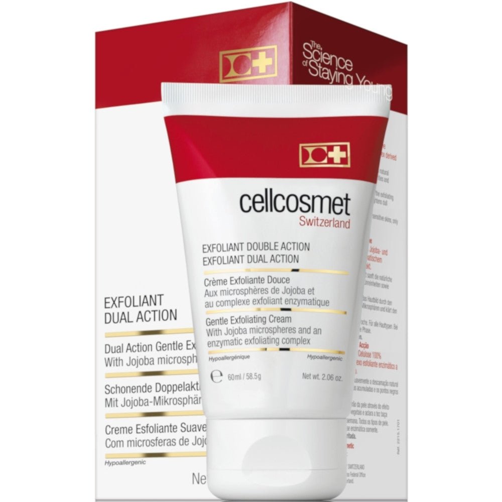 Cellcosmet Exfoliant Dual Action – Verpackung des 2-in-1 Peelings mit glättender Wirkung.
