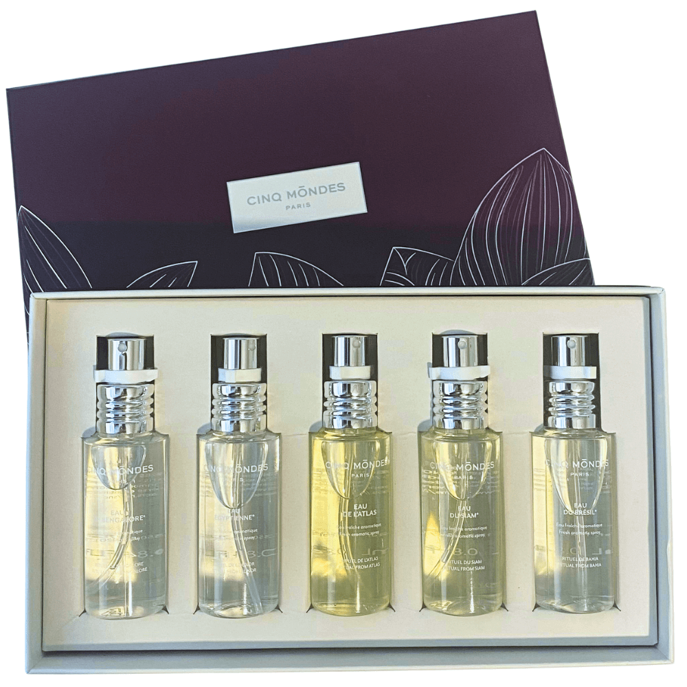 Cinq Mondes Coffret Collection Eaux Fraîches mit fünf 25-ml-Düften in Geschenkbox – Limited Edition Duftset zum Kennenlernen.