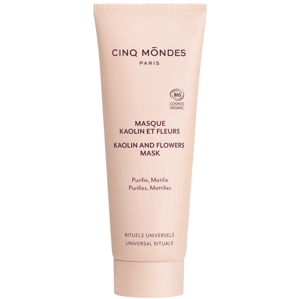 Cinq Mondes Masque Kaolin et Fleurs – bio-zertifizierte klärende Gesichtsmaske mit Kaolin und Blütenextrakten 