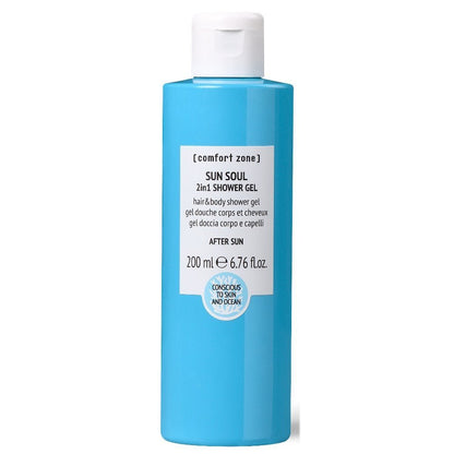Comfort Zone Sun Soul 2in1 Shower Gel 200ml, pflegendes Duschgel für Haut und Haare