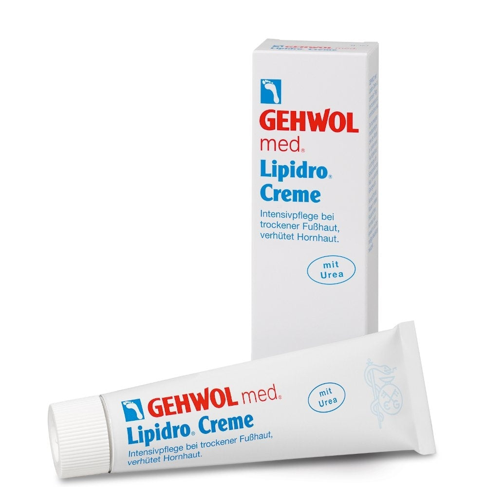 Gehwol med. Lipidro Fußcreme 125 ml – mit Urea &amp; Avocadoöl gegen trockene Haut und Hornhaut, schnell einziehend.