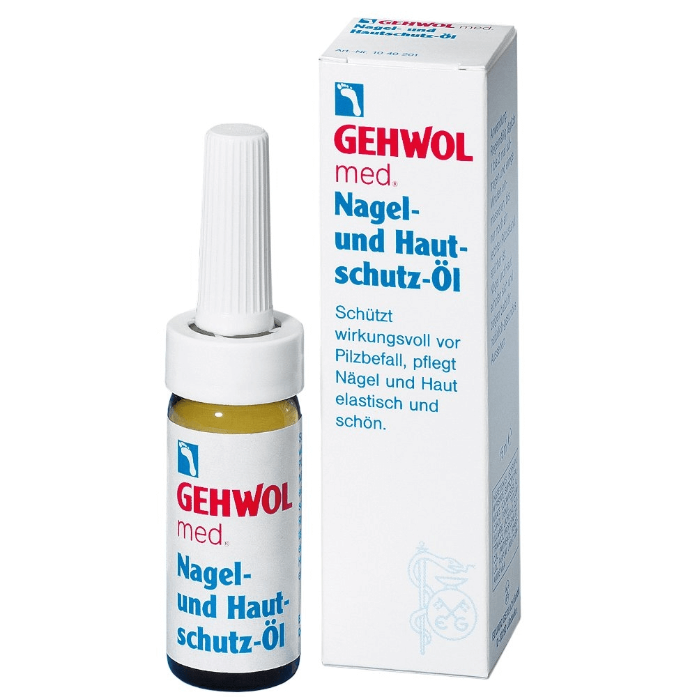 Gehwol med Nagel- und Hautschutz-Öl 15 ml – schützt vor Pilzbefall, pflegt Nägel und Haut mit Weizenkeimöl, Panthenol und Bisabolol