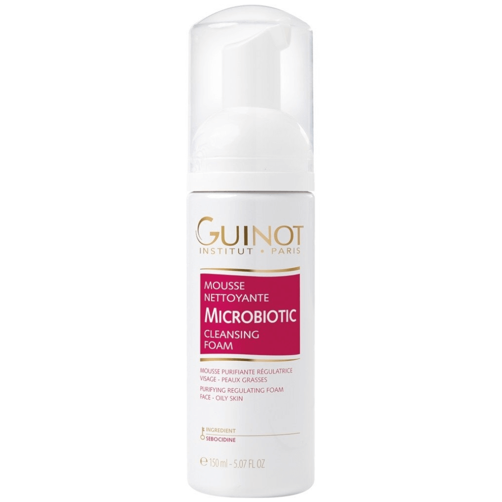 GUINOT Mousse Nettoyante Microbiotic - Reinigungsschaum für unreine und Mischhaut, 150ml