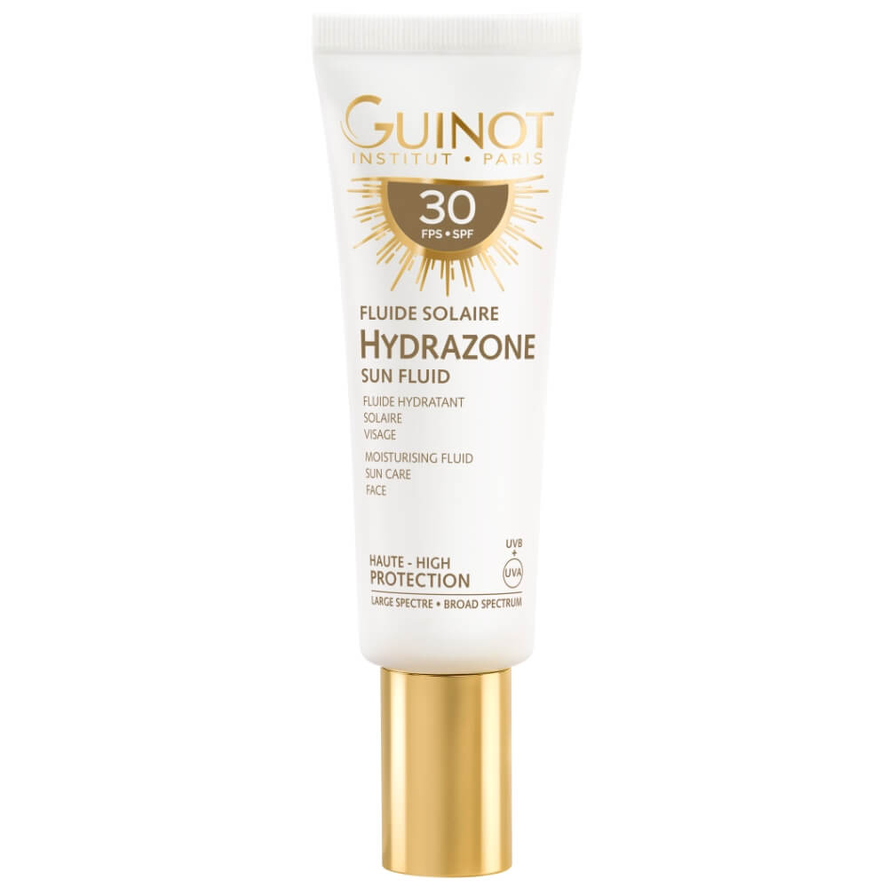 Guinot Hydrazone Sonnenschutz-Fluid – leichte, feuchtigkeitsspendende Sonnenpflege für das Gesicht