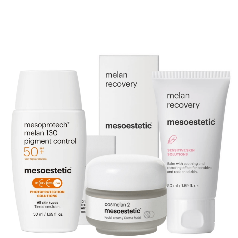Mesoestetic Cosmelan Home Pack – Produktfoto des Heimpflege-Sets zur Behandlung von Hyperpigmentierung - alle Produkte