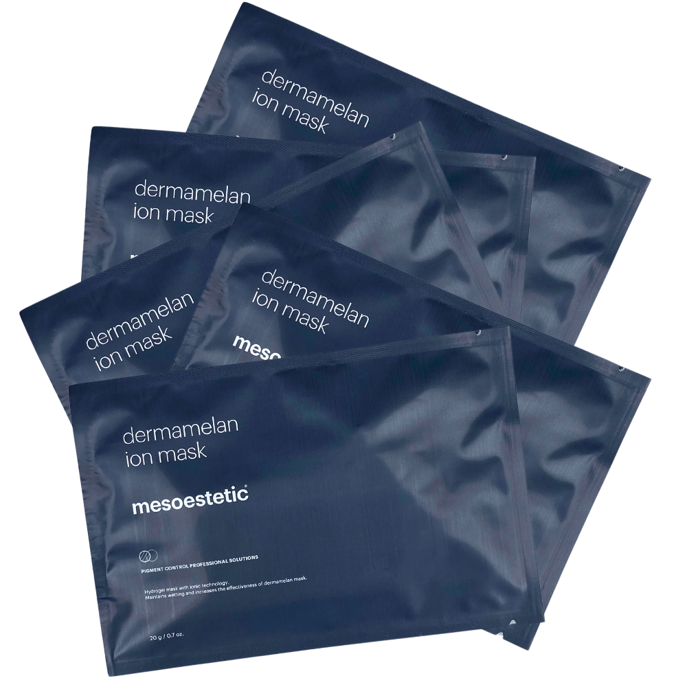 Mesoestetic Dermamelan Ion Mask – professionelle Maskenportionen zur gezielten Behandlung von Pigmentflecken.