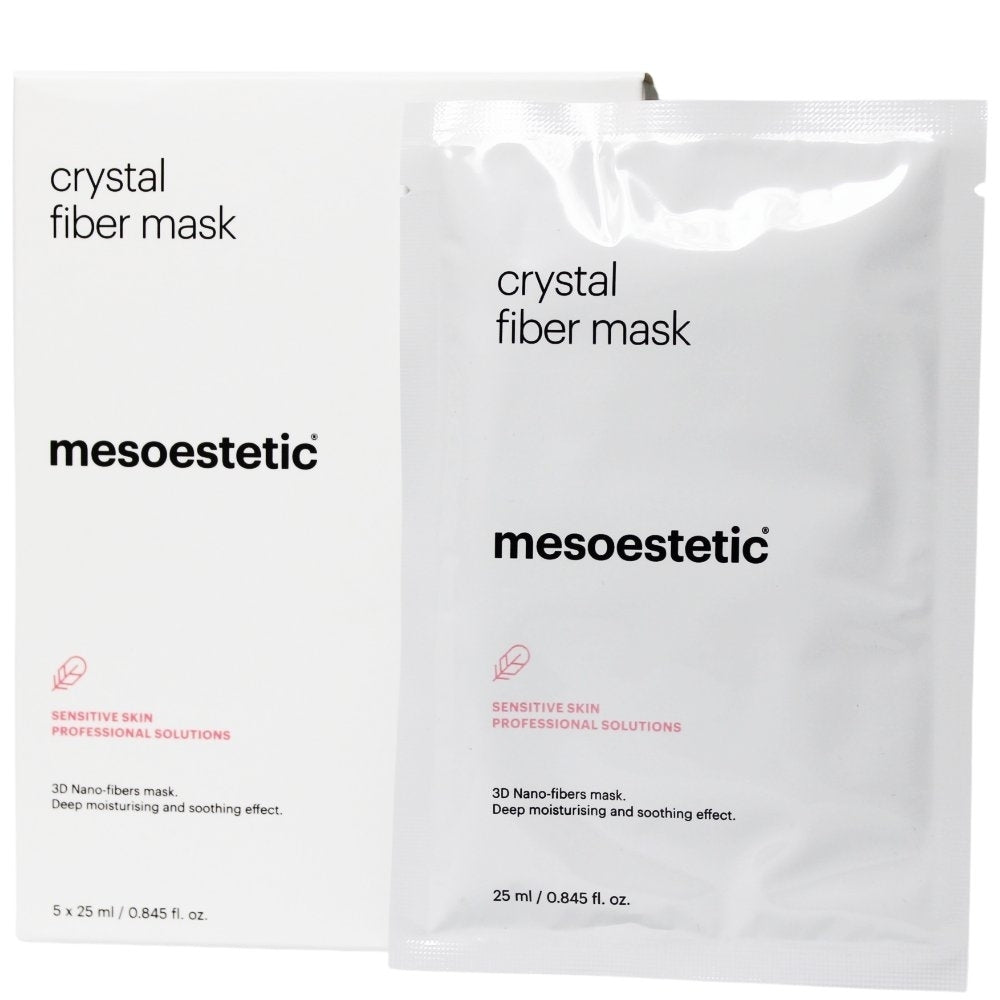 Mesoestetic Post-Peel Crystal Fiber Mask 5 Stück – Regenerierende Fasermaske zur Beruhigung und Pflege der Haut nach Peelings