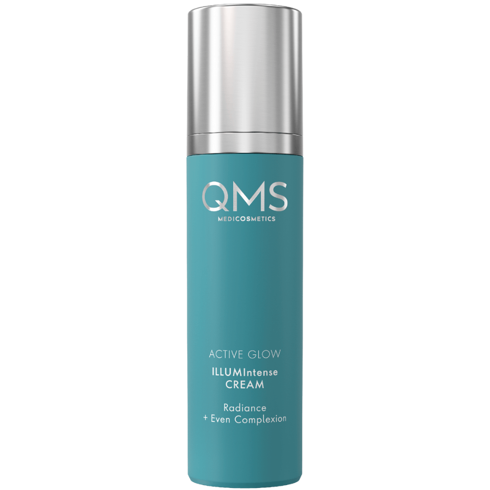 QMS ACTIVE GLOW ILLUMIntense Cream – elegante türkise Pumpflasche für Gesichtspflege