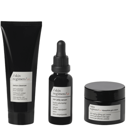 Inhalt des Skin Regimen The Regeneration City Geschenksets – hochwirksame Anti-Aging Pflege mit Serum, Creme und Reinigung für vitale Haut.