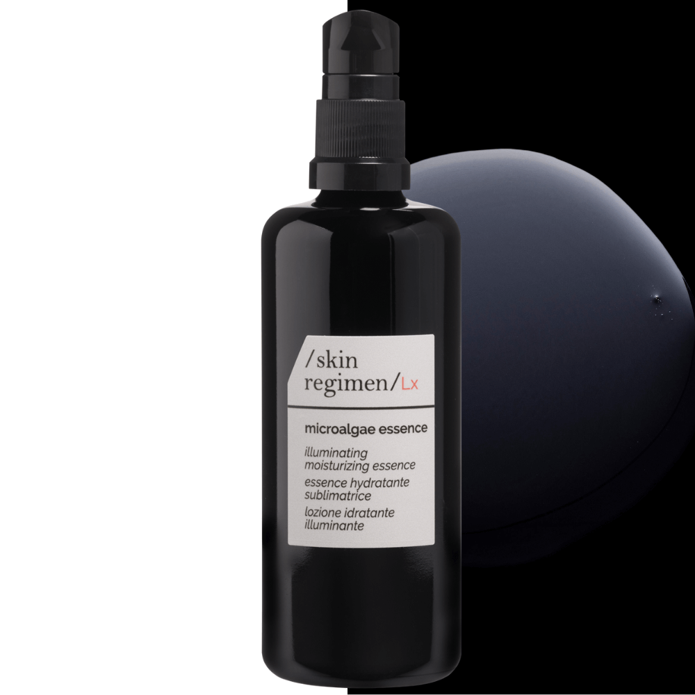 Luxuriöse Skin Regimen Microalgae Essence – hochkonzentrierte Pflege-Essenz für strahlende, widerstandsfähige Haut, inspiriert von urbanem Anti-Stress-Skincare.