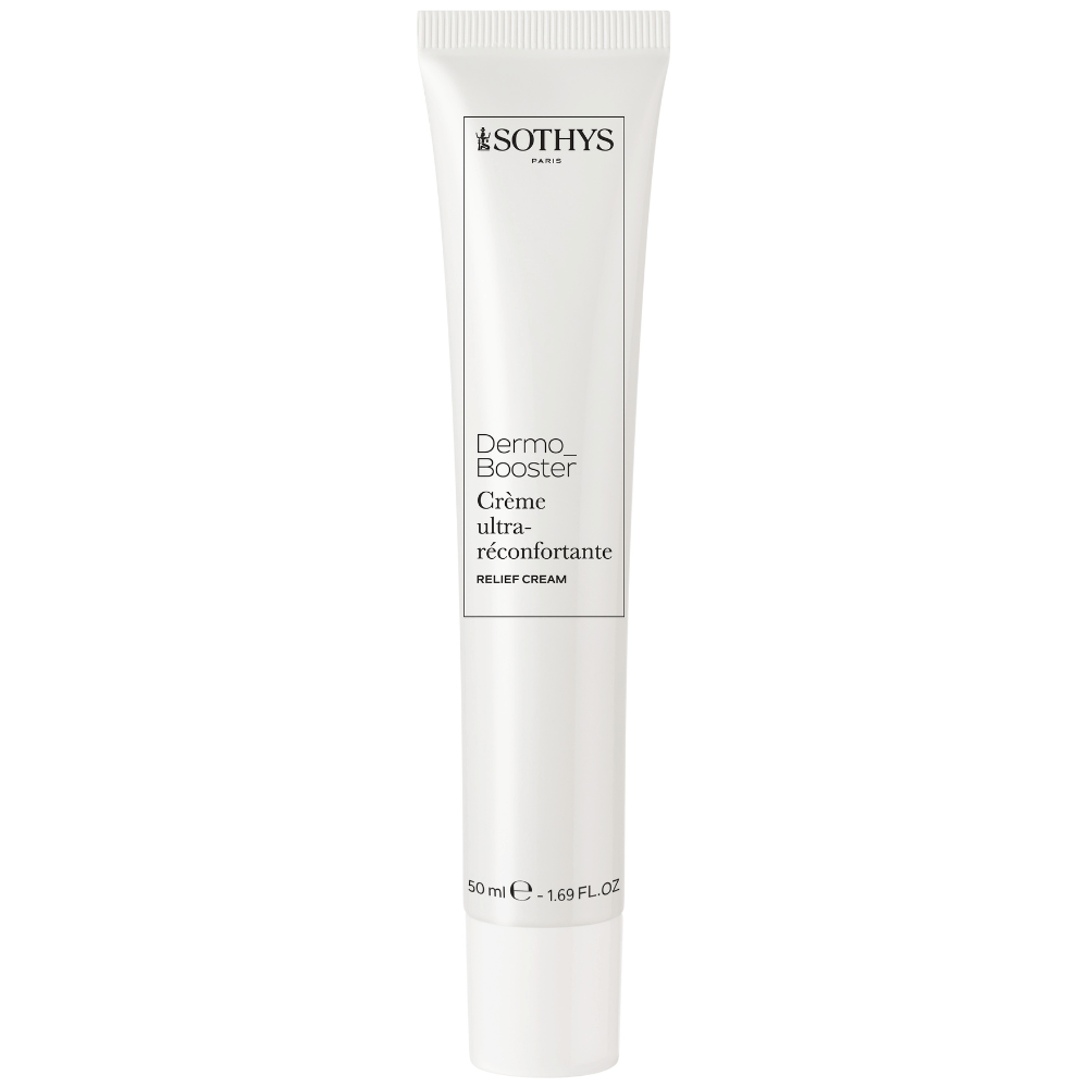 Sothys Crème Ultra-Réconfortante 50 ml – beruhigende Gesichtscreme in weißer Tube für empfindliche, zu Rötungen neigende Haut.