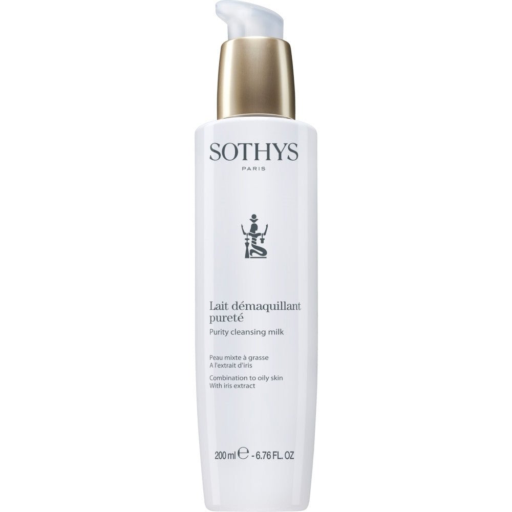 Sothys Lait Démaquillant Pureté - Reinigungsmilch mit Iris-Extrakt bei unreiner Haut - Flasche 200ml