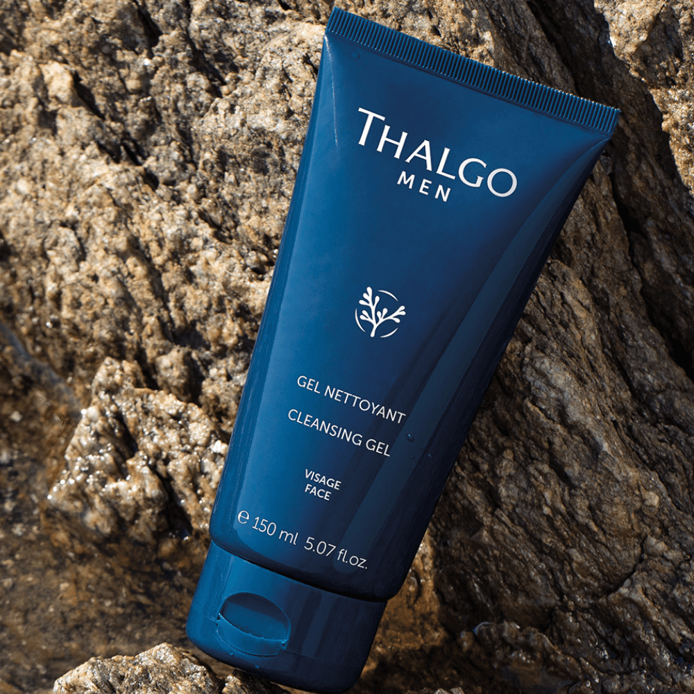 Thalgo Men Reinigungsgel 150 ml – Moodbild mit Naturstein, klärendes &amp; erfrischendes Reinigungsgel für Männerhaut